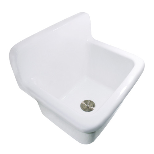 Kingston Brass Gourmetier GPKWS221820 Persepolis Galley 22" x 18" Ceramic Wall Mount Utility Sink, White