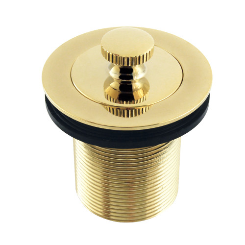 Kingston Brass DLT20PB 1-1/2" Lift and Turn Tub Drain with 2" Body Thread, Polished Brass