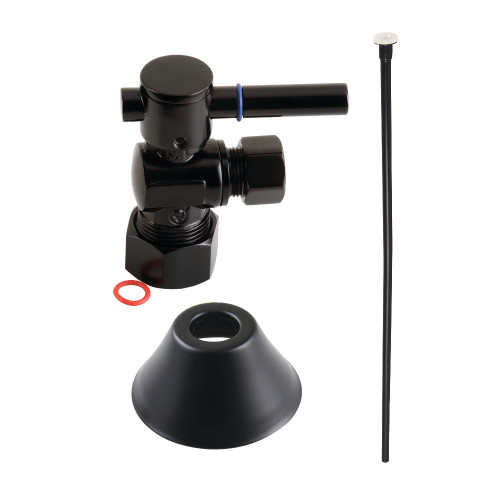 Kingston Brass CC53300DLTKF20 Modern Plumbing Toilet Trim Kit, 5/8" x 3/8" O.D. Comp, Matte Black