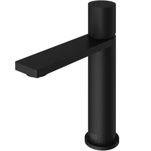 Vigo Halsey Single Hole Bathroom Faucet In Matte Black