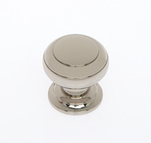 JVJ 38016 Polished Nickel 1 1/8" Door Knob W/ Grooved Top