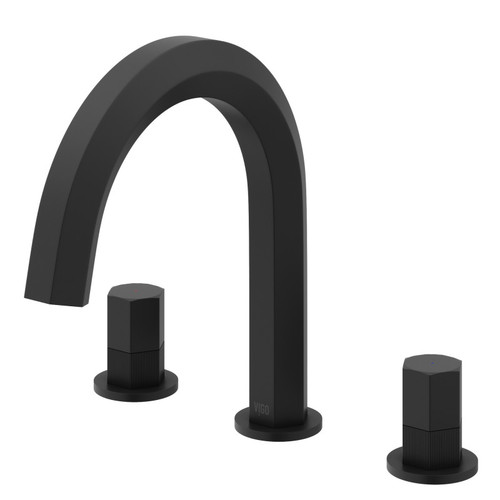 Vigo Hart Two Handle Widespread Bathroom Faucet In Matte Black