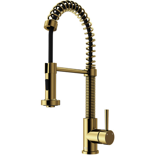 Vigo VG02001MG Edison Pull-Down Spray Kitchen Faucet In Matte Brushed Gold