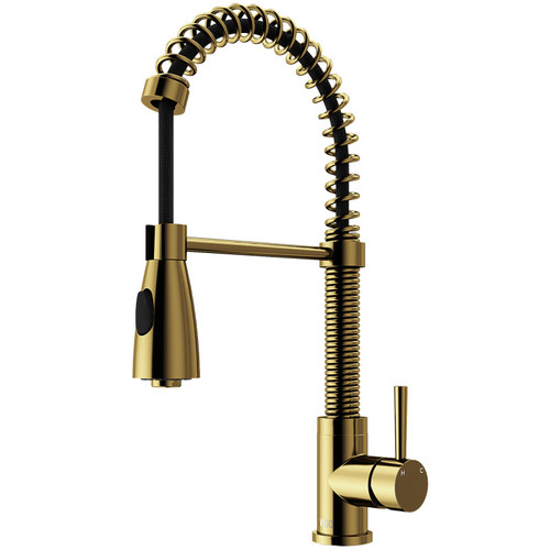 Vigo VG02003MG Brant Pull-Down Spray Kitchen Faucet In Matte Brushed Gold