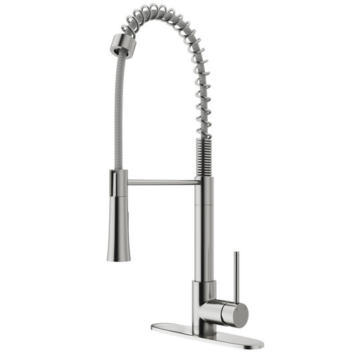 Vigo VG02032STK1 Laurelton Pull-Down Spray Kitchen Faucet With Deck Plate In Stainless Steel