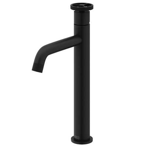 Vigo Cass Single Handle Vessel Bathroom Faucet In Matte Black