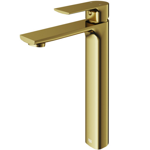 Vigo Norfolk Single Handle Vessel Bathroom Faucet In Matte Brushed Gold