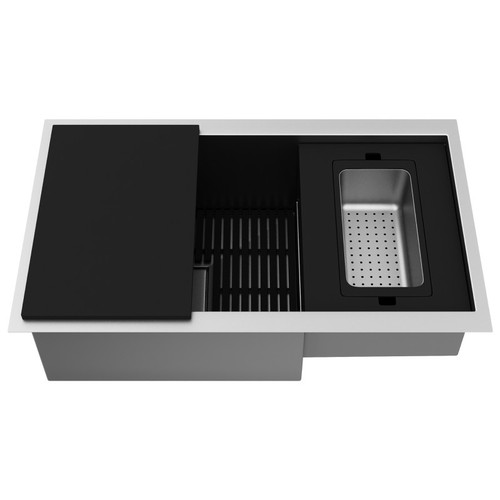 Vigo 32 In. Single Bowl Hampton Stainless Steel Undermount Kitchen Sink With Accessories