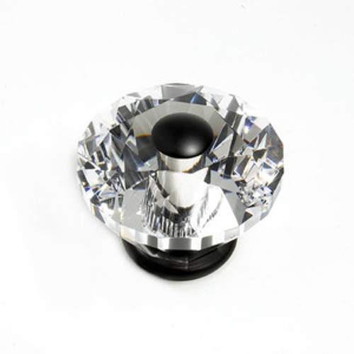 JVJ 36820 Oil Rubbed Bronze 60 mm (2 3/8") Diamond Cut 31% Leaded Crystal Door Knob
