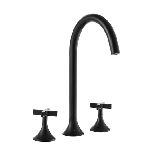 Swiss Madison SM-BF101MB Daxton 8 in. Widespread, Cross Handle, Bathroom Faucet in Matte Black