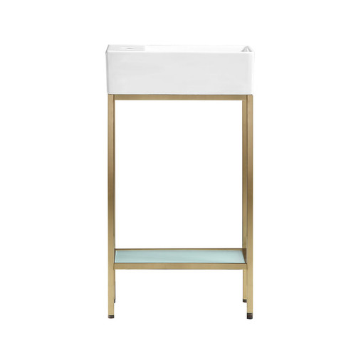 Swiss Madison SM-BV70G Pierre 19.5 Single, Freestanding, Open Shelf, Gold Metal Frame Bathroom Vanity