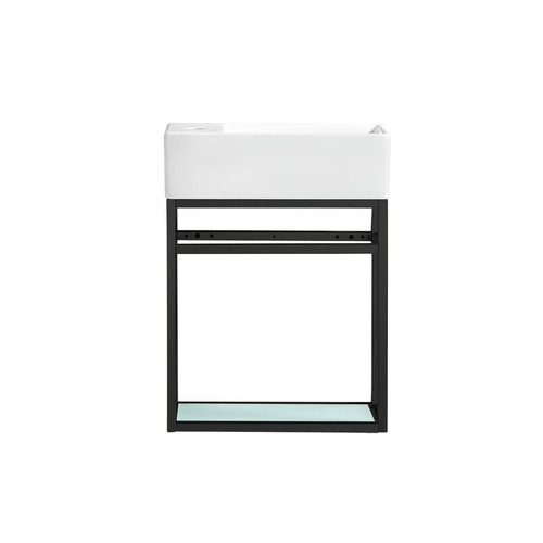 Swiss Madison SM-BV551 Pierre 19.5" Single, Metal Frame, Open Shelf, Bathroom Vanity With Sink