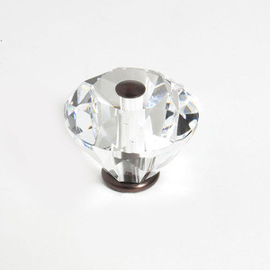 JVJ Old World Bronze 40 mm (1 9/16") Diamond Cut 31% Leaded Crystal Door Knob - 36712