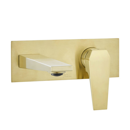 Swiss Madison SM-BF42BG Voltaire Single-Handle, Wall-Mount, Bathroom Faucet in Brushed Gold