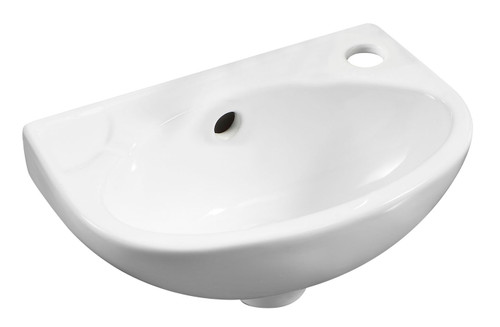 Alfi ABC118 White 14" x 10" Small Wall Mounted Ceramic Sink with Faucet Hole