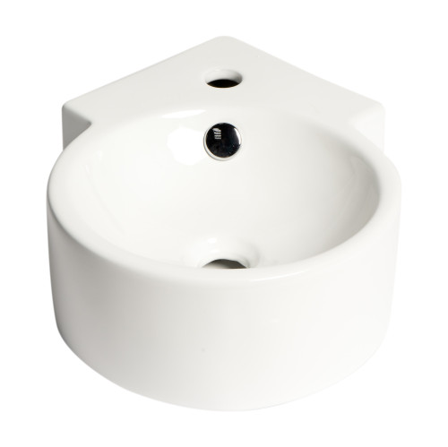 ALFI White 17" x 12" Tiny Corner Wall Mounted Ceramic Sink with Faucet Hole - ABC121