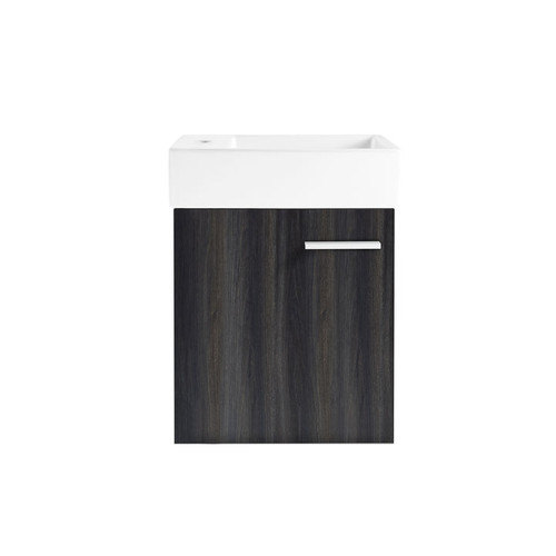 Swiss Madison SM-BV612 Colmer 18" Wall-Mounted Bathroom Vanity - Black Walnut With Sink Swiss Madison SM-BV612 Colmer 18" Wall-Mounted Bathroom Vanity - Black Walnut With Sink