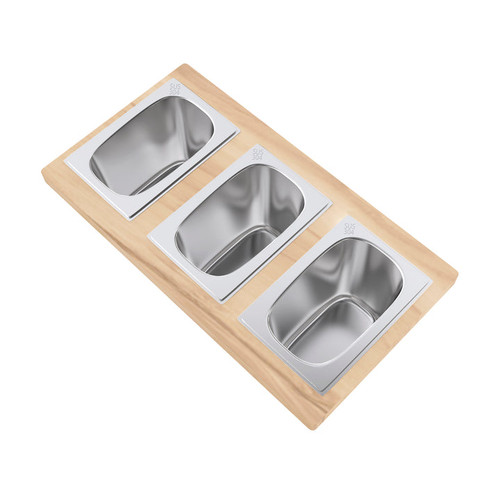 Swiss Madison SM-KA791 9 x 16.75 Condiment Serving Board with 3 Bowls