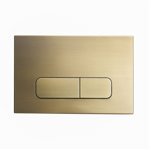 Swiss Madison SM-WC003Z Wall Mount Dual Flush Actuator Plate with Rectangle Push Buttons in Brushed Brass