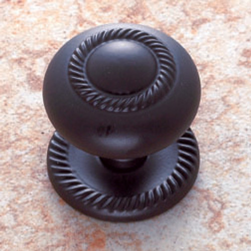 JVJ 35520 Oil Rubbed Bronze 1 1/2" Rope Door Knob With Back Plate