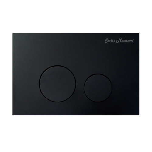 Swiss Madison SM-WC001B Wall Mount Actuator Flush Push Button Plate with Round Buttons - Matte Black