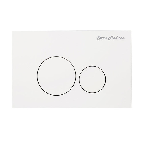 Swiss Madison SM-WC001W Wall Mount Actuator Flush Push Button Plate with Round Buttons - White