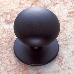 JVJ Matte Black Finish 1 1/2" Plymouth Door Knob With Back Plate - 35414