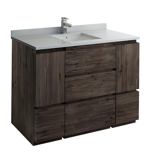 Fresca FCB31-122412ACA-FC-CWH-U Formosa 48" Floor Standing Modern Bathroom Cabinet w/ Top & Sink