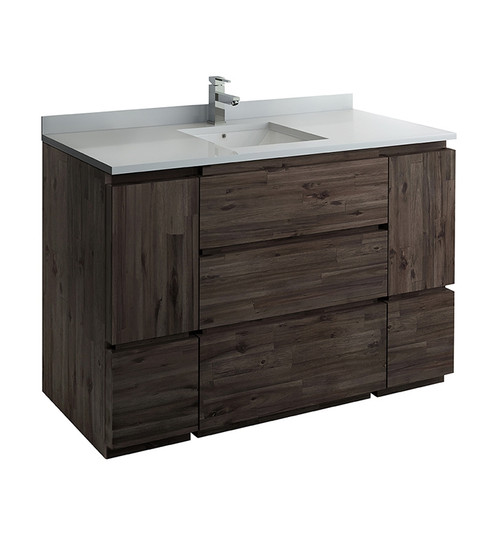 Fresca FCB31-123012ACA-FC-CWH-U Formosa 54" Floor Standing Modern Bathroom Cabinet w/ Top & Sink