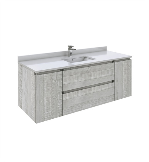 Fresca FCB31-123012ASH-CWH-U Formosa 54" Wall Hung Modern Bathroom Cabinet w/ Top & Sink in Ash