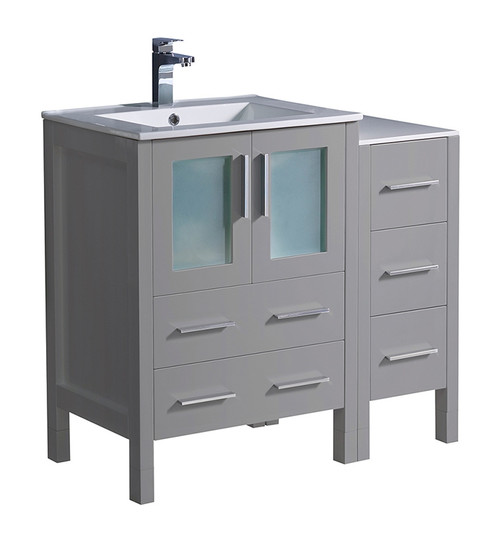 Fresca FCB62-2412GR-I Torino 36" Gray Modern Bathroom Cabinets w/ Integrated Sink
