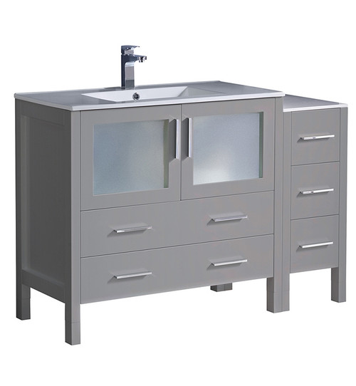 Fresca FCB62-3612GR-I Torino 48" Gray Modern Bathroom Cabinets w/ Integrated Sink