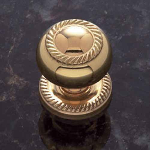 JVJ 34501 Solid Brass 1 1/4" Rope Door Knob With Back Plate
