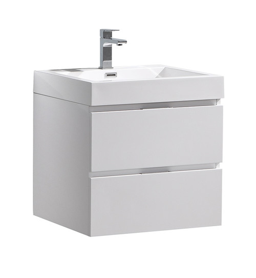 Fresca FCB8324WH-I Valencia 24" Glossy White Wall Hung Modern Bathroom Vanity Fresca FCB8324WH-I Valencia 24" Glossy White Wall Hung Modern Bathroom Vanity