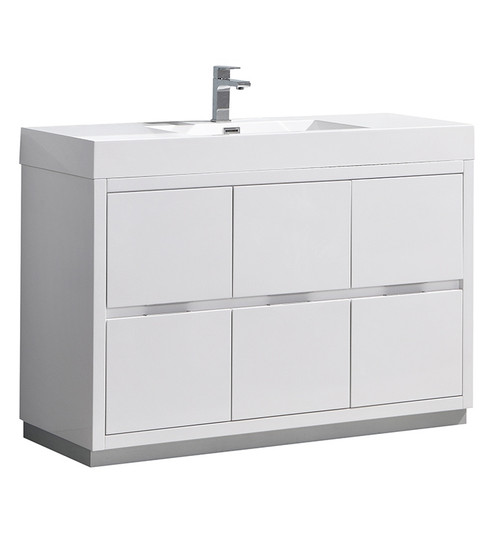 Fresca FCB8448WH-I Valencia 48" Glossy White Free Standing Modern Bathroom Vanity