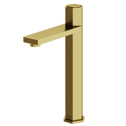 Vigo Nova Single Handle Vessel Bathroom Faucet In Matte Brushed Gold