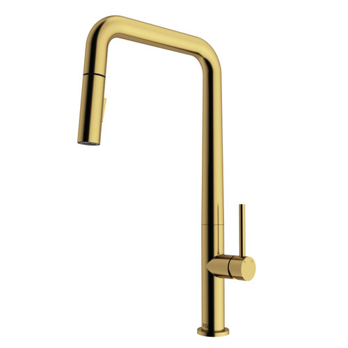Vigo Parsons Pull-Down Dual Action Kitchen Faucet In Matte Brushed Gold