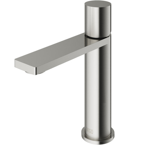 Vigo VG01045BN Halsey Single Hole Bathroom Faucet In Brushed Nickel