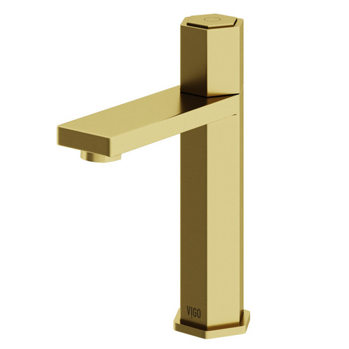 Vigo Nova Single Hole Bathroom Faucet In Matte Brushed Gold