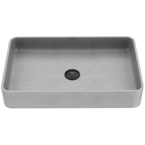 Vigo Concreto Stone Rectangular Bathroom Vessel Sink - 14 inch