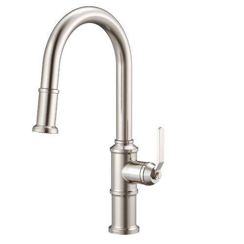 Gerber D454437SS Kinzie Single Handle Pull-Down Kitchen Faucet w/ Snapback Retraction 1.75gpm - Stainless Steel
