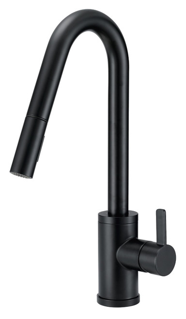 Gerber Amalfi Single Handle Pull-Down Kitchen Faucet w/SnapBack Retraction 1.75gpm - Satin Black - D457230BS
