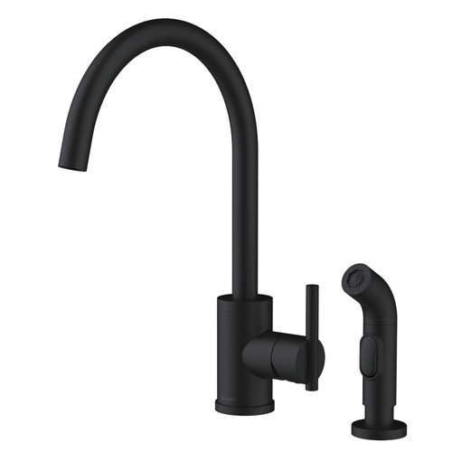 Gerber D401058BS Parma Single Handle Kitchen Faucet with Side Spray 1.75gpm - Satin Black