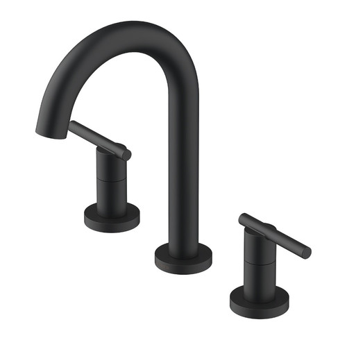 Gerber D303658BS Parma Trim Line Two Handle Widespread Lavatory Faucet w/ Metal Touch Down Drain 1.2gpm - Satin Black