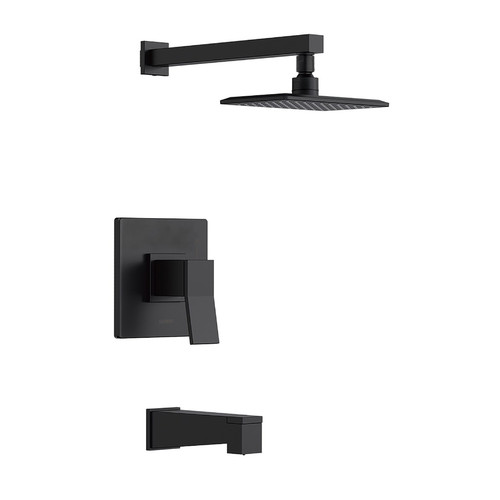 Gerber D501019BSTC Avian Single Handle Tub & Shower Faucet Trim Kit & Treysta Cartridge 1.75gpm - Satin Black