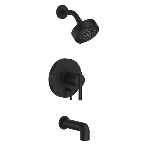 Gerber D511058BSTC Parma Single Handle Tub & Shower Faucet Trim Kit & Treysta Cartridge w/ Diverter on Valve & 5 Function Showerhead 1.75gpm - Satin Black