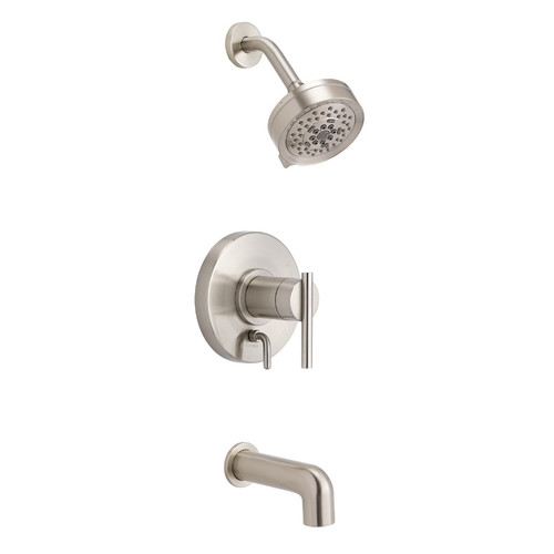 Gerber Parma Single Handle Tub & Shower Faucet Trim Kit & Treysta Cartridge w/ Diverter on Valve & 5 Function Showerhead 1.75gpm - Brushed Nickel - D511058BNTC