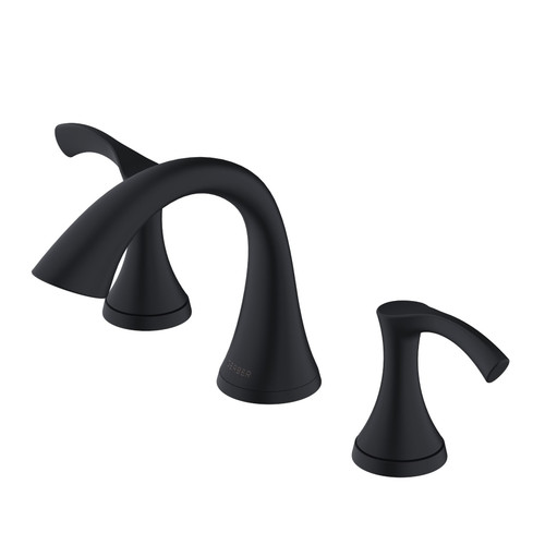 Gerber D304222BS Antioch Two Handle Widespread Lavatory Faucet w/ Metal Touch Down Drain 1.2gpm - Satin Black