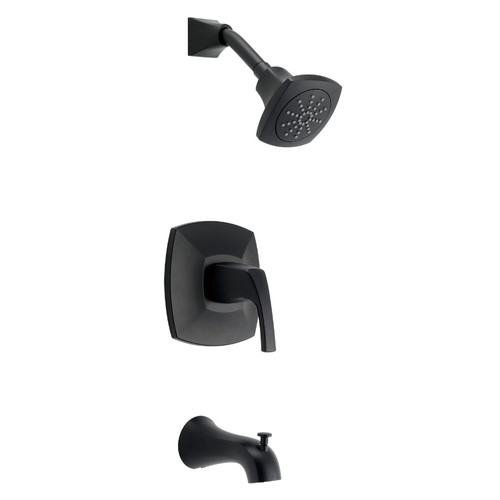 Gerber D501018BSTC Vaughn Single Handle Tub & Shower Faucet Trim Kit & Treysta Cartridge 1.75gpm - Satin Black