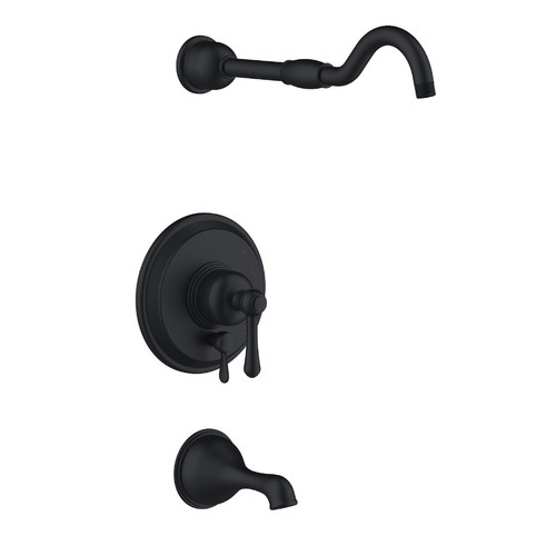 Gerber D502157LSBSTC Opulence Single Handle Tub & Shower Faucet Trim Kit & Treysta Cartridge w/ Diverter on Valve Less Showerhead - Satin Black
